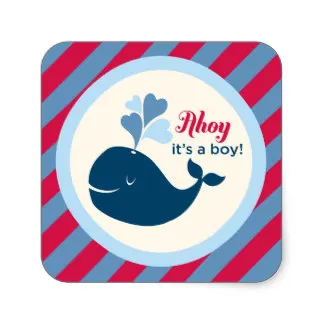 Whale Baby Shower Favor Stickers