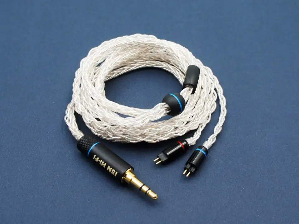 ISN Audio S8 8 нитей 19 ядер с серебристым покрытием HiFi Audiophile IEM наушники-вкладыши - Цвет: 2Pin 3.5mm