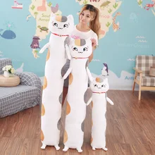 Длинная Подушка в форме цилиндра для кошки, плюшевая игрушка, подушка, кукла, большая кошка, плюшевая подушка для тела, кукла для мальчика, подарок для подруги