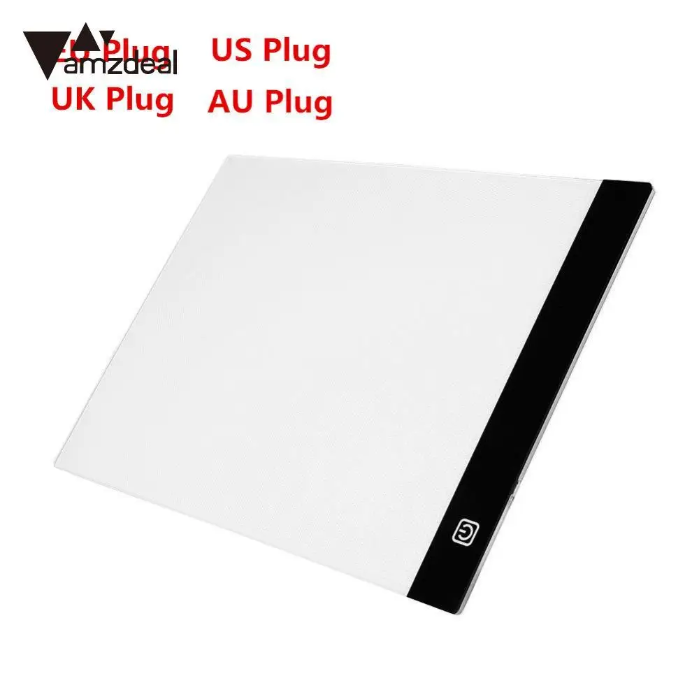 

AMZDEAL 2017 New Ultra Thin A4 LED Light Stencil Touch Board Copy Painting Drawing Board Table Pad Dimmable EU/UK/AU/US Plug