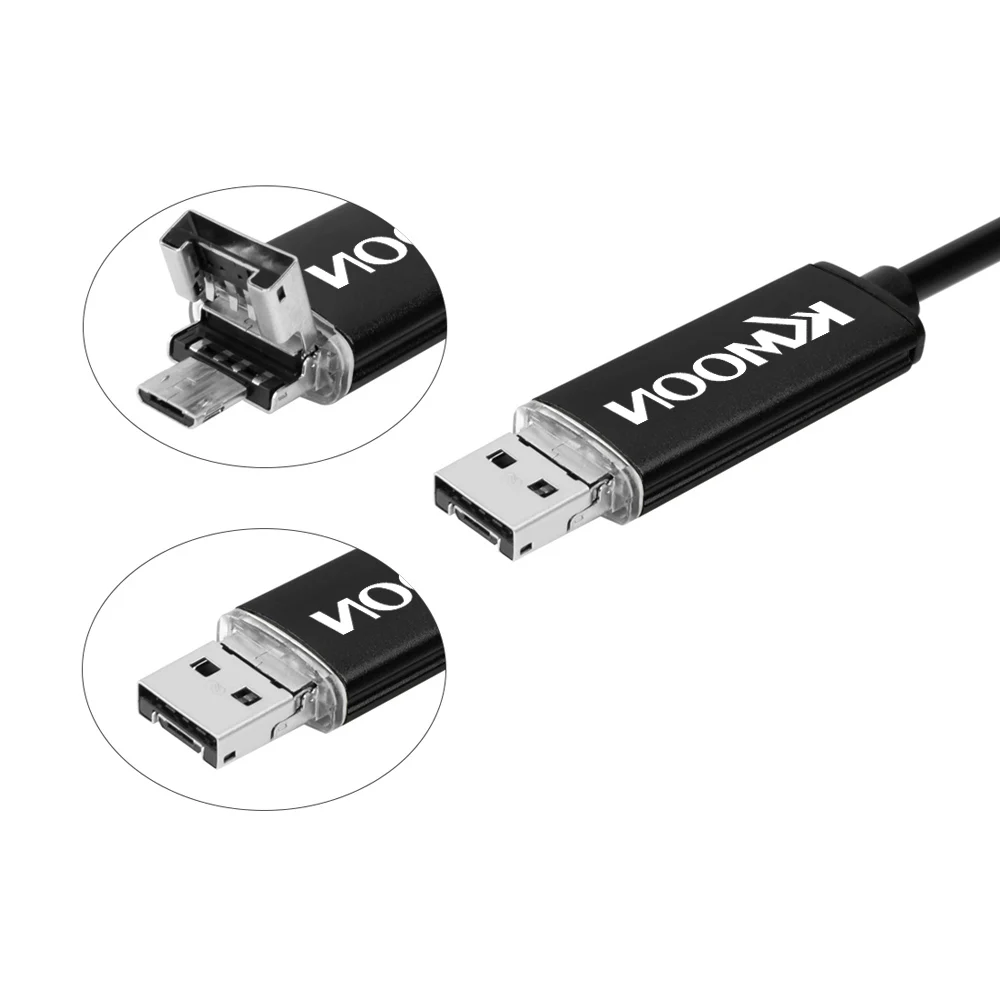 KKMOON 7 мм 2 м Мини USB эндоскоп 2 в 1 USB микроскоп бороскоп Инспекционная камера цифровая лупа для телефонов Android ПК