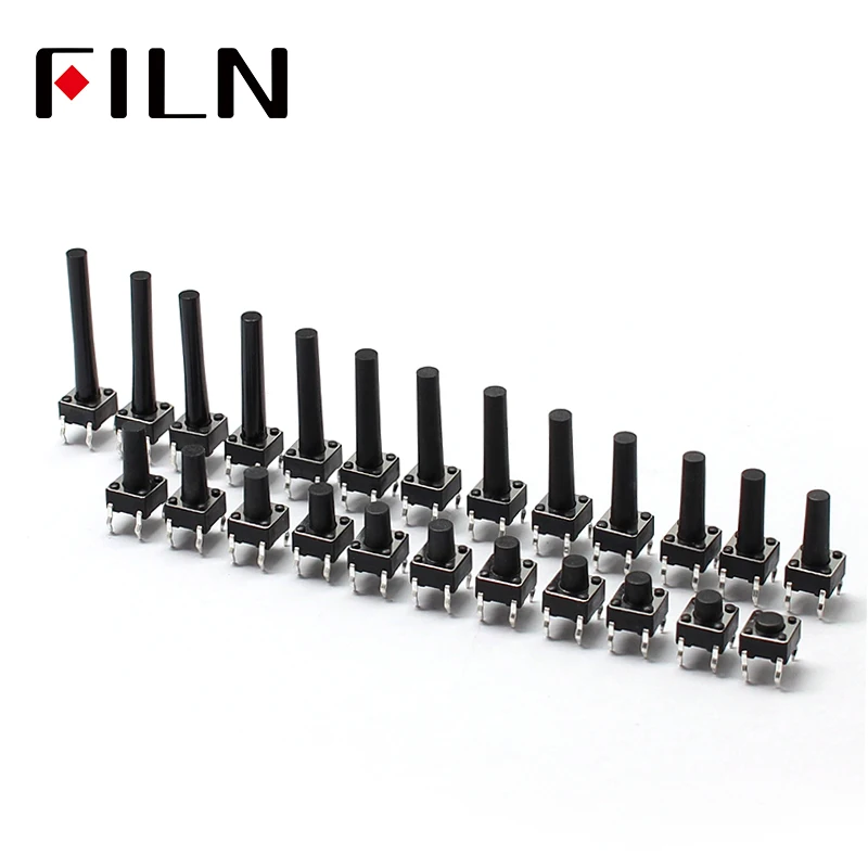 

50PCS 6X6X10.5MM Tact Switch Push Button Switch 12V Copper 4PIN DIP Micro Switch For TV/Toys/home use Button
