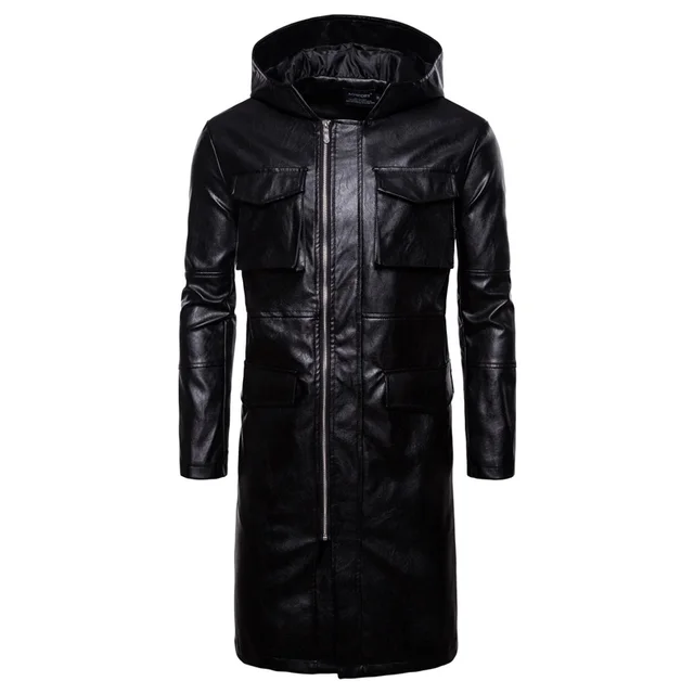 longline leather jacket