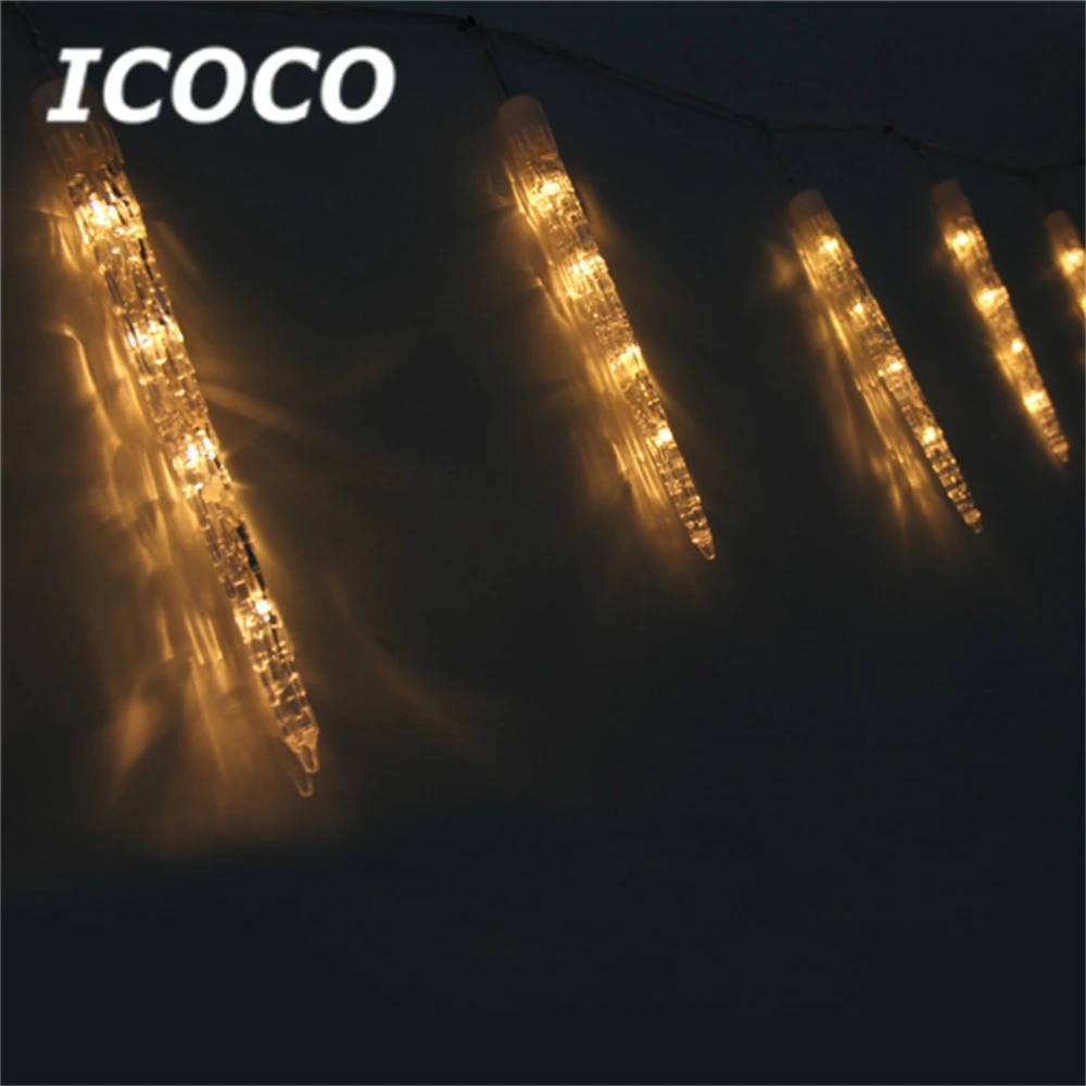 

ICOCO 1PCS LED Icicle Lights Tube String Fairy lights Wedding Party Garden Warm White 3.5M Promotion Sale