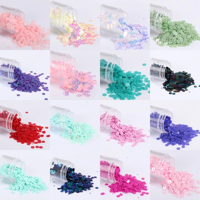 Blue Flat Round Loose Sequins Green Pink Sewing Craft Accessories Sequin  1200pcs