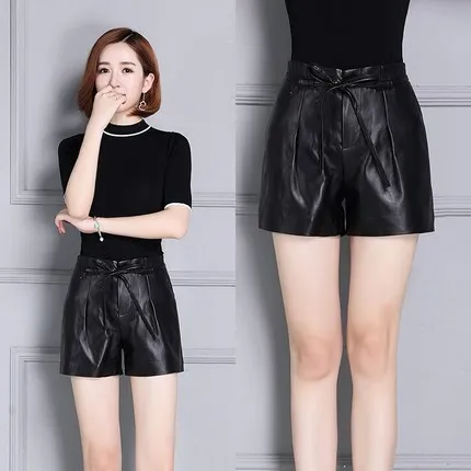 

2019 New High Waist Slim Sheepskin Shorts K14