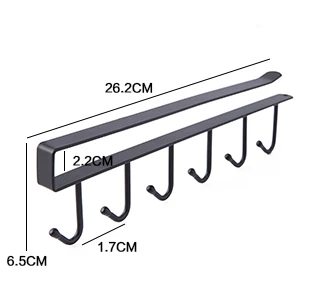 6 крючков подстаканник подвесной кухонный шкаф под полку стеллаж для хранения Органайзер железо многофункциональное хранение кухонной утвари крюк mx307155