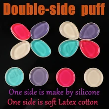 100 шт. двухсторонний силиконовые Косметическая пудра Puff смешивания Макияж желе Пуховки для пудры голый составляют красоты губка BB CC гель сек Эллипсы