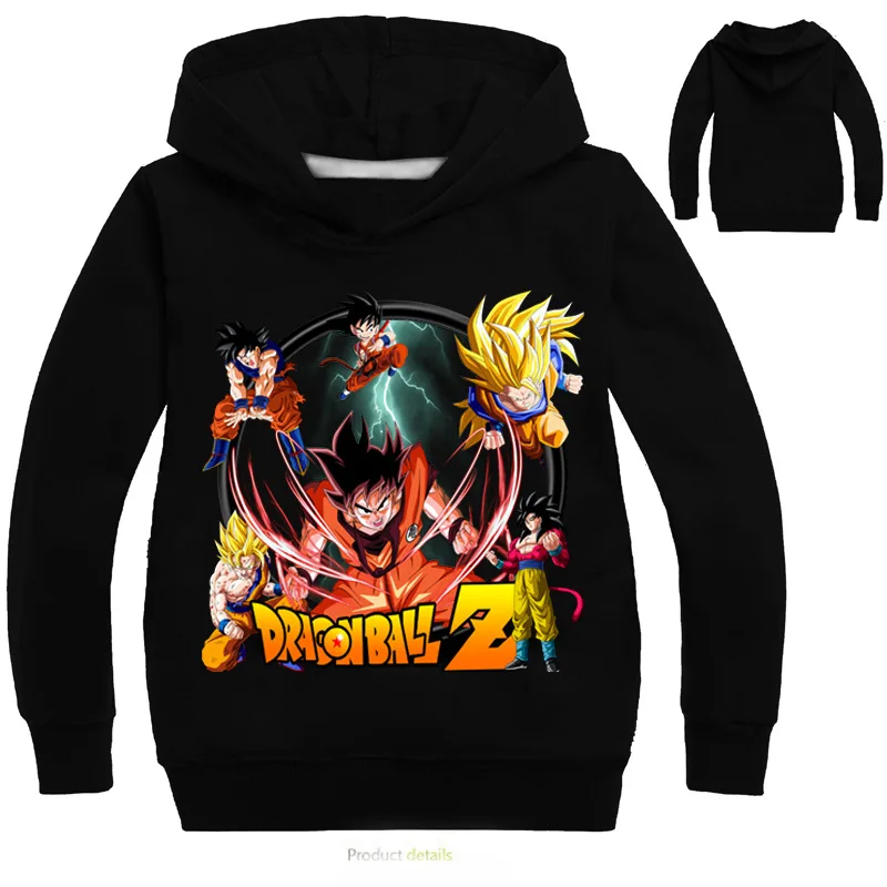 Толстовки для мальчиков с героями мультфильмов Dragon Ball Z Goku DBZ, толстовки для девочек, верхняя одежда, Весенняя детская одежда, детская одежда с длинным рукавом и капюшоном