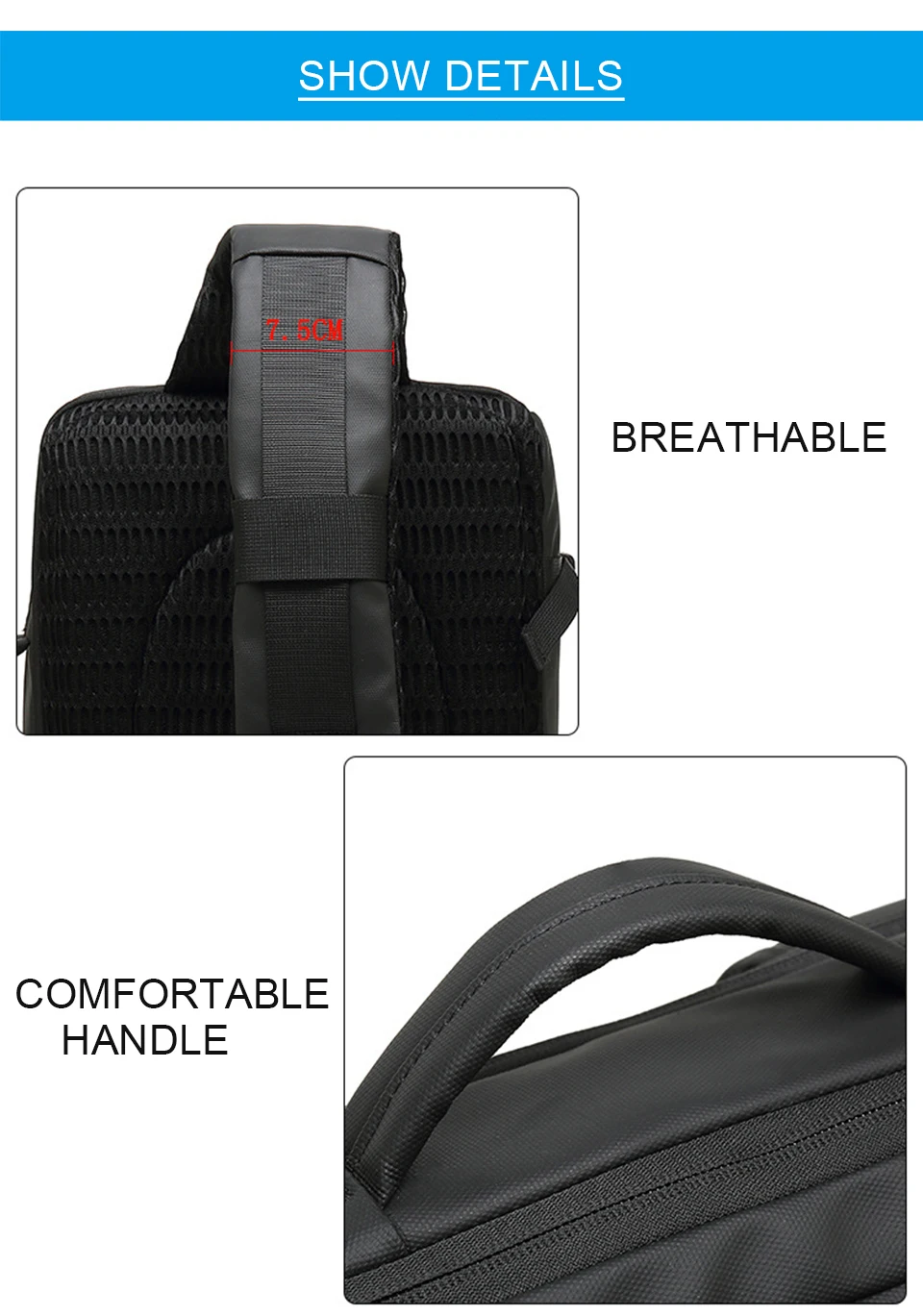 Men Chest Bags Anti Theft Travel 14'' Laptop Bag Waterproof USB Charging Bolso Business Male Bagpack Crossbody Shoulder Handbag (10)