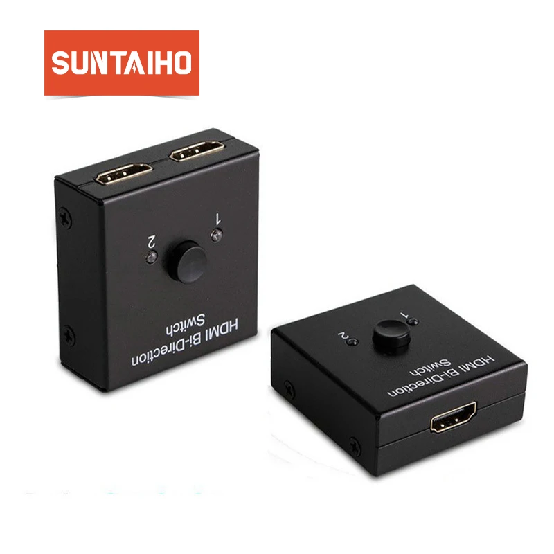 Suntaiho HDMI 2.0 Switcher 2 Ports Bi-direction Manual Switch 2x1 Switch Switcher/1x2 Splitter1.4V Digital Supports 1080P 4K Suntaiho HDMI 2.0 Switcher 2 Ports Bi-direction Manual Switch 2x1 Switch Switcher/1x2 Splitter1.4V Digital Supports 1080P 4K