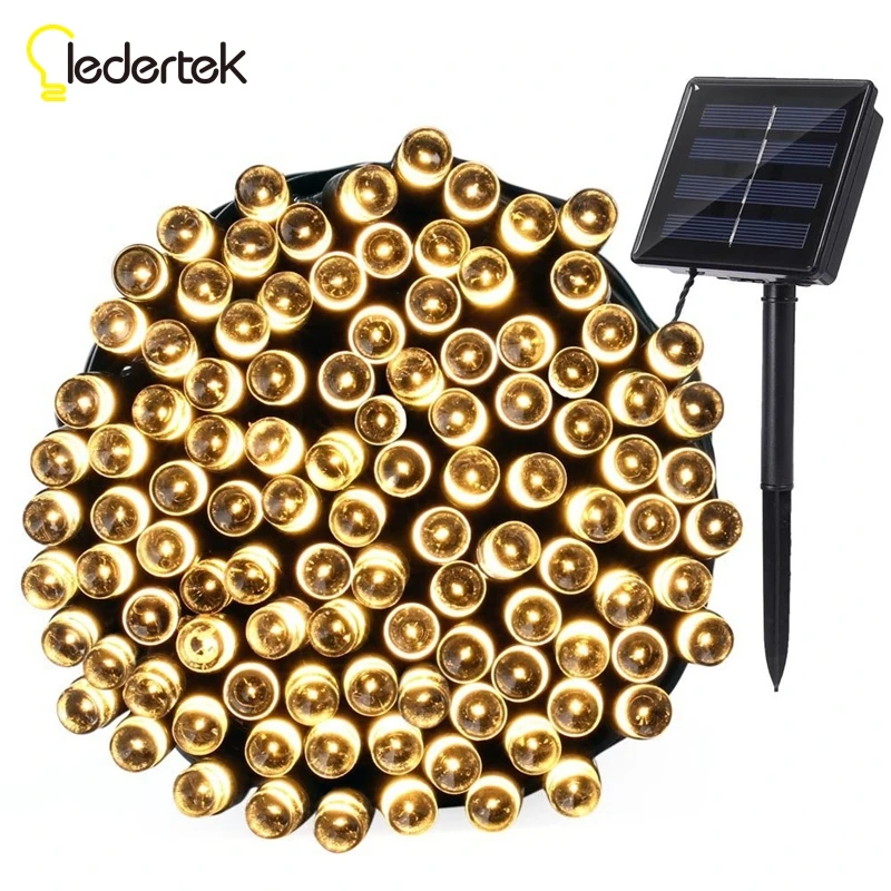 LEDERTEK Top 200 LED Outdoor Solar Lamps LED String Lights Fairy Holiday Christmas Party Garlands Solar Garden Waterproof Lights