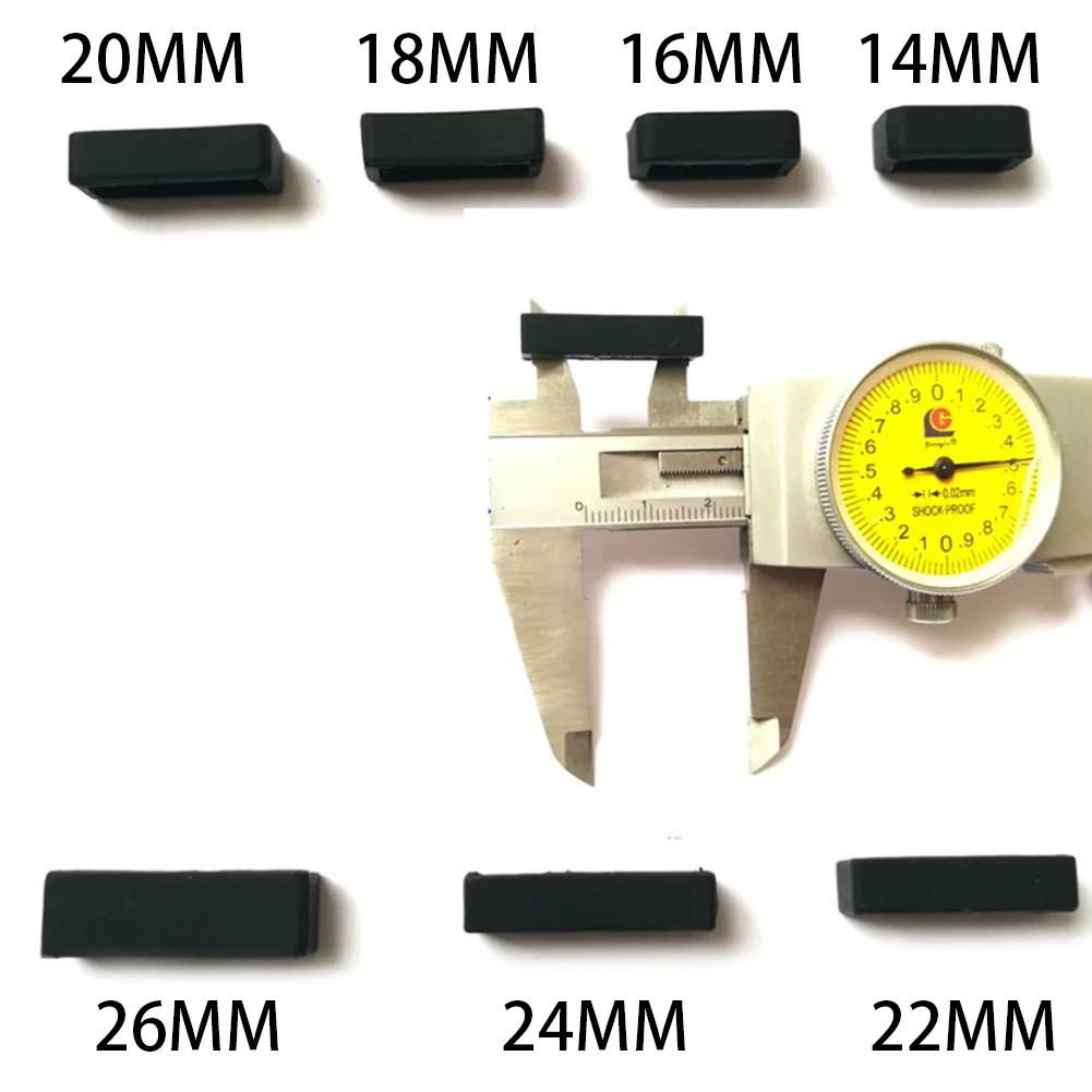5 шт. силиконовые ремешки для часов держатель черный ремешки для часов аксессуары ремень с узлами и кольцами S шкафчик Пряжка фиксатора 14/16/18/20/22/24/26 мм