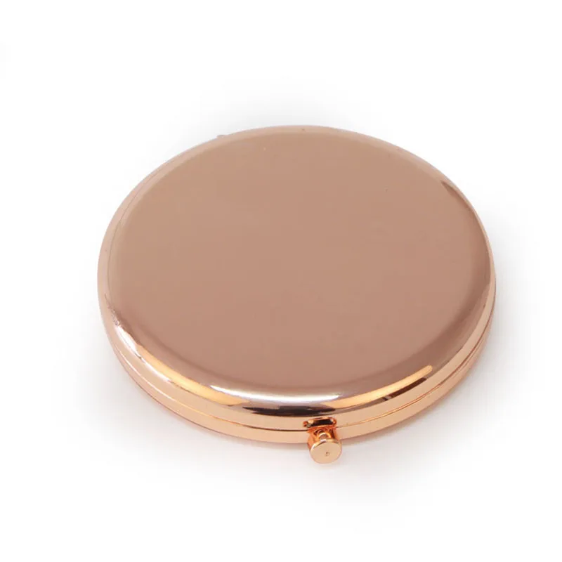 Розовое золото металлическое зеркало для нанесения макияжа круглое компактное косметическое зеркальце модное цветное карманное зеркало+ сумка из черного бархата 5 шт./партия#18413