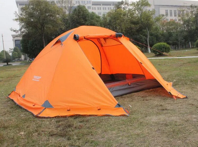 Barraca de Acampamento ao ar Pólo de Alumínio à Prova de Vento Chuva com Saia de Neve Livre Pessoas Duplo Tenda Selvagem 3-4 16 Barraca de acampamento ao ar livre 3-4