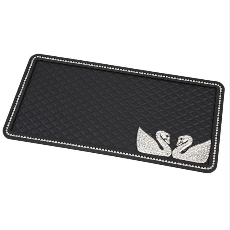 

Fashion Car Anti-Slip Mat Diamante Swan Car Non-Slip Mat Latex Sticky For Mobile Phone Doll Car Anti-Slip Mat