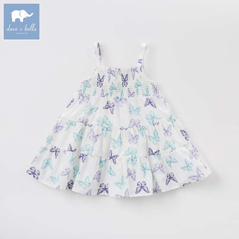 

Dave bella summer baby girls butterfly dress children Lolita lovely sleeveless clothes toddler infant costumes DBB6879