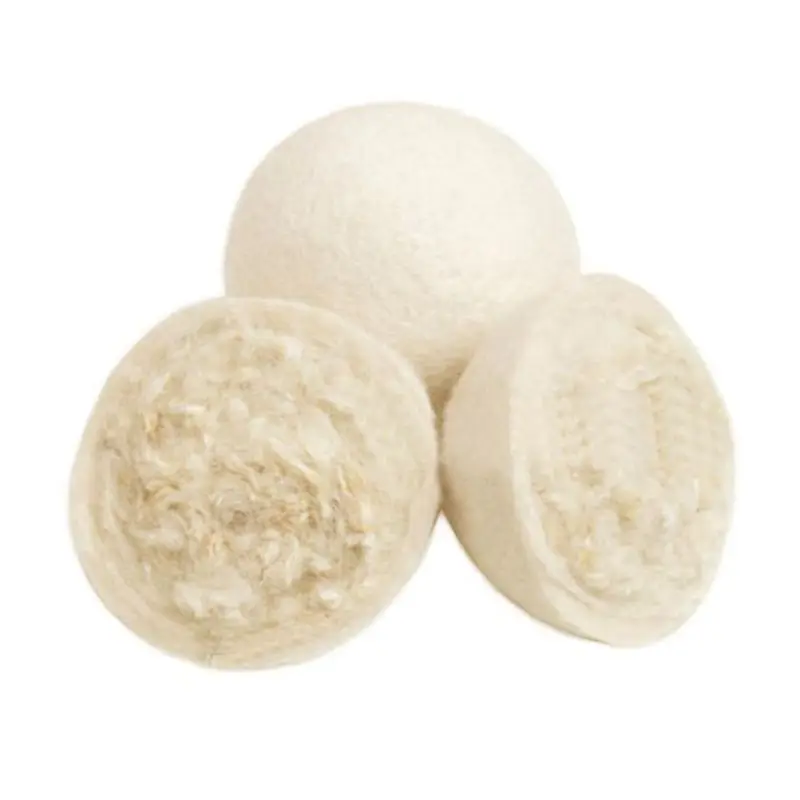 

1 x 6cm Wool Dryer Balls Drying Fabric Softer Luandry Home Washing White Mar28