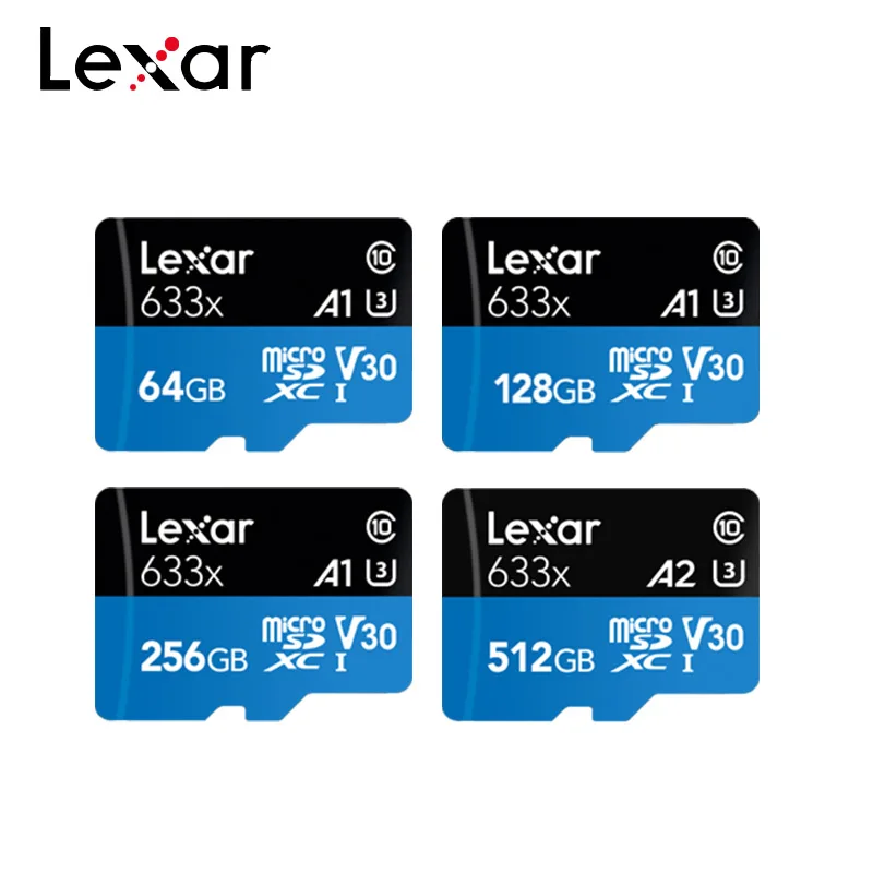 Оригинальная Micro SD карта Lexar 128 ГБ 256 Гб карта памяти 64 Гб Высокая скорость до макс. 95 м/с 512 Гб класс 10 633x TF флэш-карта Оригинальная Micro SD карта Lexar 128 ГБ 256 Гб карта памяти 64 Гб Высокая скорость до макс. 95 м/с 512 Гб класс 10 633x TF флэш-карта