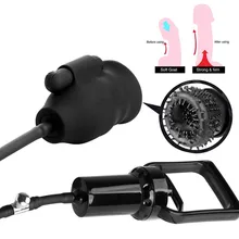 Electric Vacuum Pump Air Enlarger Extender Prolong Enhancer Men Dick Stimulator Delay Lasting Vibrating Glans Stamina Trainer