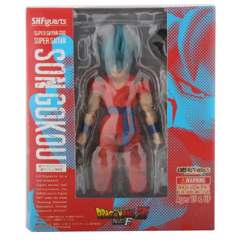 SHF Dragon Ball Z Super Saiyan Son Goku синяя фигурка для волос 16 см