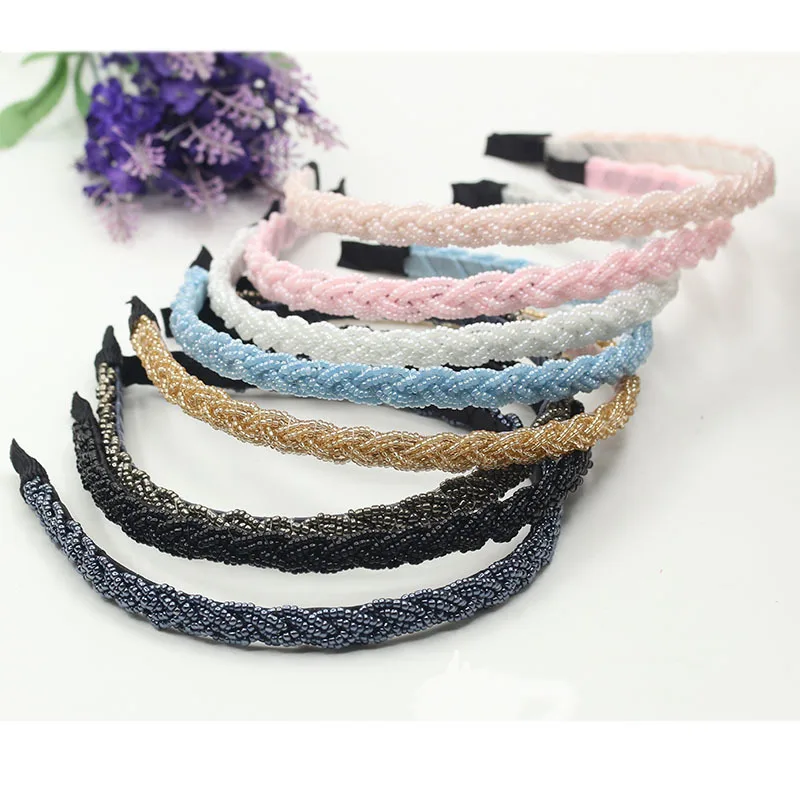

Beaded non-slip twist headband New hair accessories headwear wholesale women's headband headband hair band hair accessories