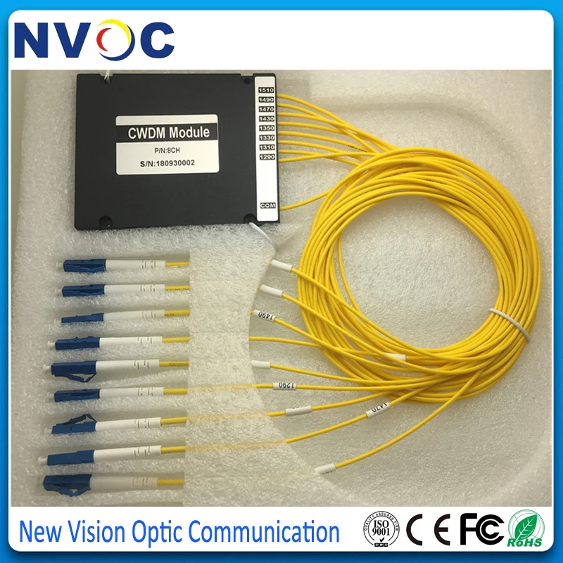 

Free Shipping FTTH CATV Cable TV Fiber Optic Equipment Single Fiber 8channel CWDM MUX and DEMUX Multiplexer,8CH 1260~1610nm CWDM