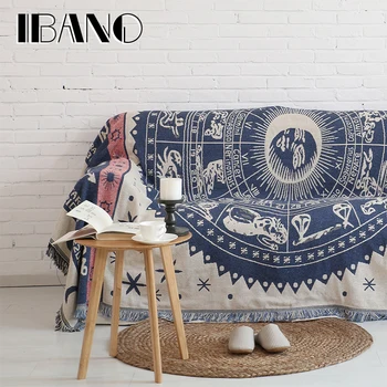 

IBANO Cotton Throw Blanket Plaid Sofa Cover 230x250CM Thread Blanket With Tassel Vintage Home Decorative Beed Sheet Floor Mat
