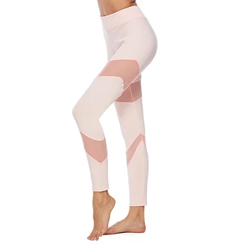 

Sexy Women Casual Leggings Gothic Insert Mesh Design Trousers Pants Pink Capris Sportswear New Fitness Leggings