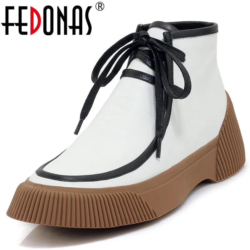 

FEDONAS 2020 Fashion Genuine Leather Cow Suede Women Ankle Boots Autumn Winter Short Boots Basic Boots Party Office Shoes Woman
