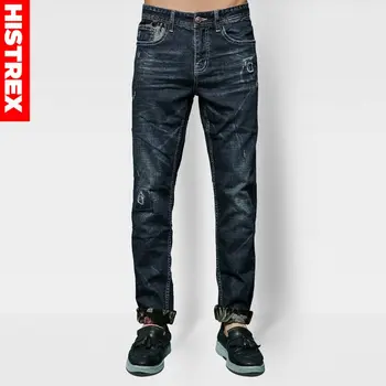

HISTREX PROFESSIONAL JEANS STORE Men Jeans Jeans Men Homme German Velvet Winter Warm Dark Blue Straight Jeans For Man #HJS7W