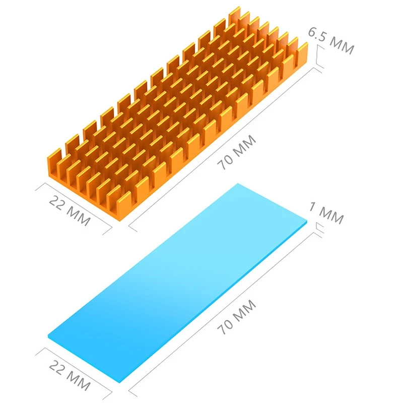 Алюминий M.2 радиатор теплоотвод теплопроводящий клей для Ngff Nvme Pcie 2280 Ssd жесткий диск