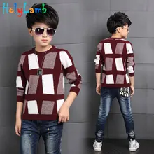Новые свитера для мальчиков, осенне-зимний вязаный свитер для мальчиков, топы, детская одежда, одежда для мальчиков-подростков 6, 7, 8, 9, 11, 13, 15 лет