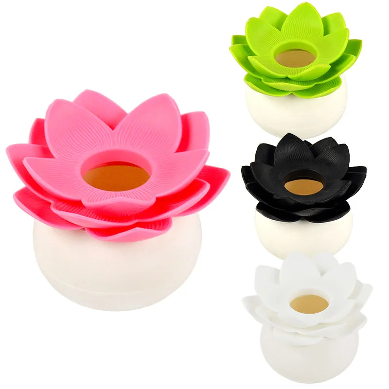 1Pcs Lotus Flower Toothpicks Holder Plastic Box Cotton Bud Case Base Decorin Toothpick Holders