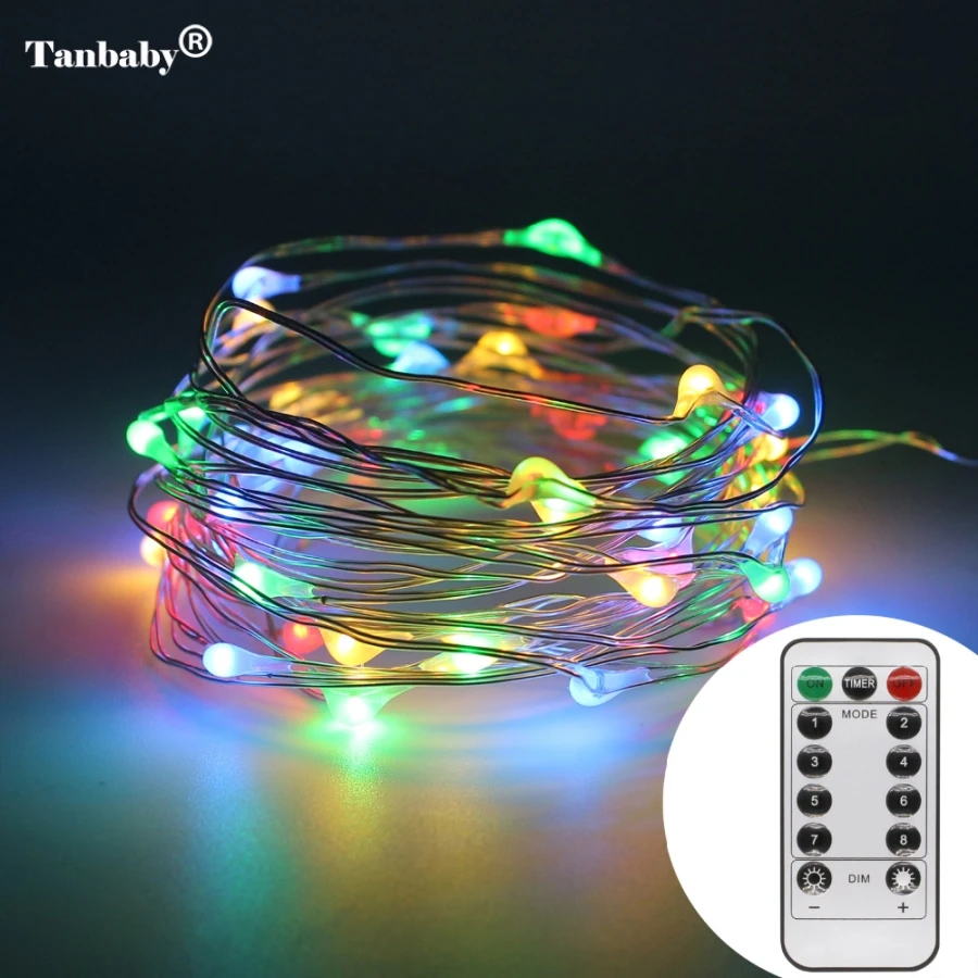 

5m 50 leds Battery Power LED String Lights with Remote Controller For Wedding Christmas Party Halloween Decoration light