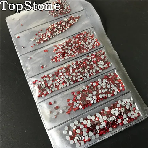 TopStone 1600 шт./лот, смешанные размеры SS4~ SS12, горячая фиксация, стразы с плоской задней стороной, 6 размеров s для рукоделия, клей для дизайна ногтей, Кристальное украшение - Цвет: Lt Siam