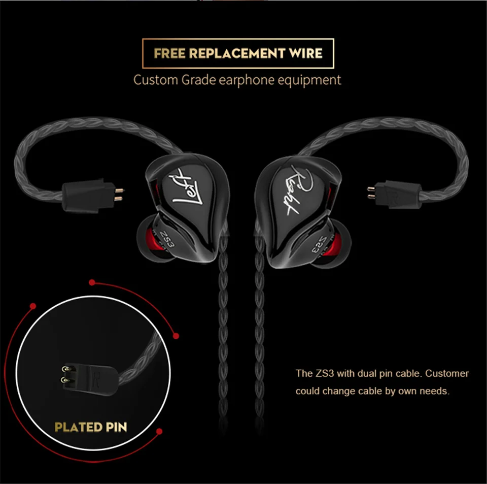 KZ_ZS3E_ZS3_Earphones_Dynamic_HIFI_Stereo _Headset_In_Ear_Monitor_Red_Sport_Headphone_Noise_Cancelling_Gaming_Earbuds_11.11_Limited _Version (14)