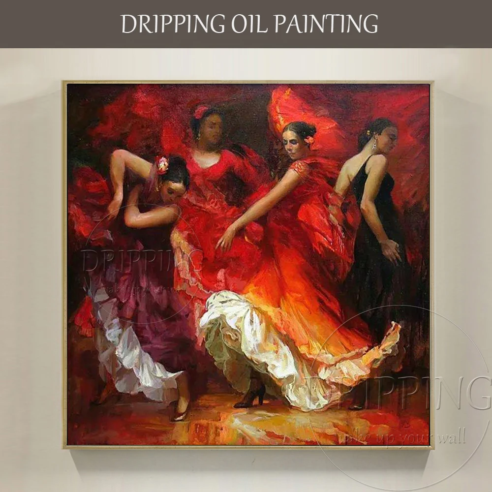 

Luxury Artwork Top Artist Hand-painted Spain Dancer Flamenco Dance Oil Painting Impressionist Flamenco Dancer Portraits Painting