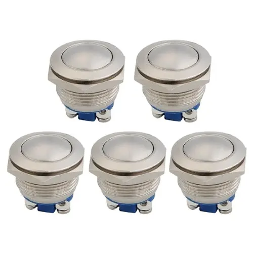 THGS 5 x 12V Pushbutton Button Switch Installation Switch Car Horn 19 mm