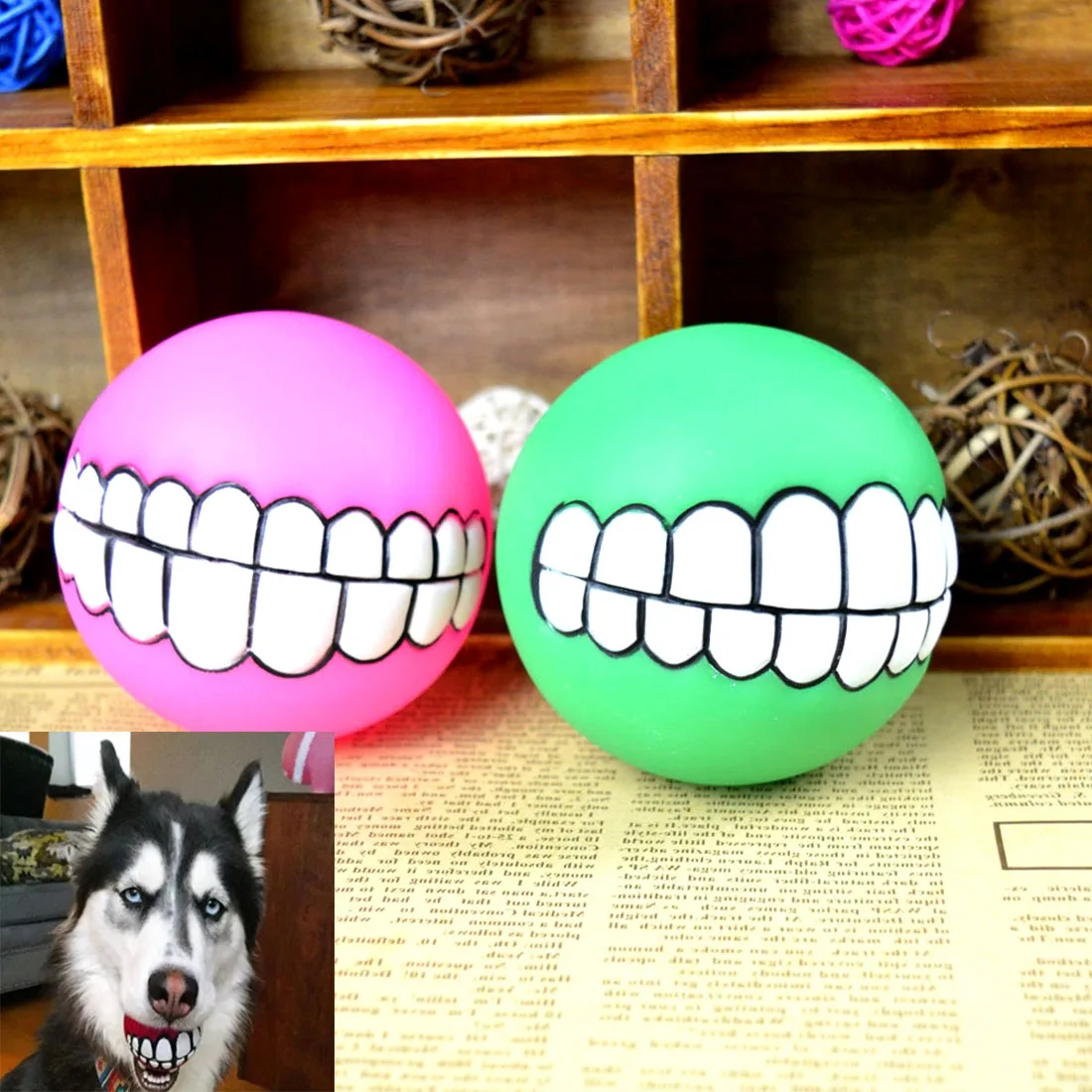مضحك الأسنان المطاط الكلب الكرة دائم لعبة مضغ الصوت الجدة اللعب لعب الكلاب اللعب الكرة لوازم في الهواء الطلق الكريكيت لون عشوائي