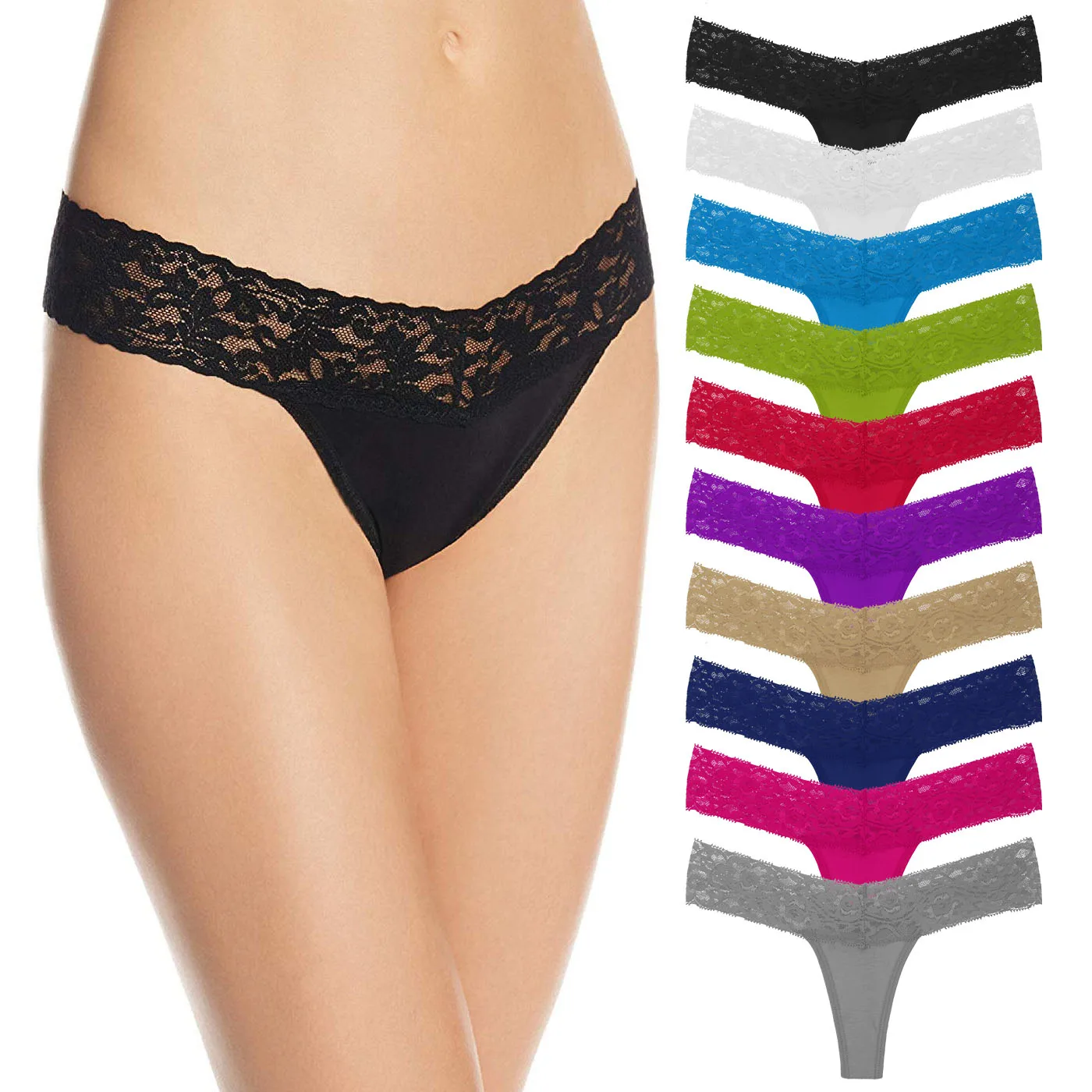 

3 Pcs/lot Sexy Women Panties Plus Size Tanga Seamless Lace Cotton Thong Underwear Women Soft String Elegant Lingerie