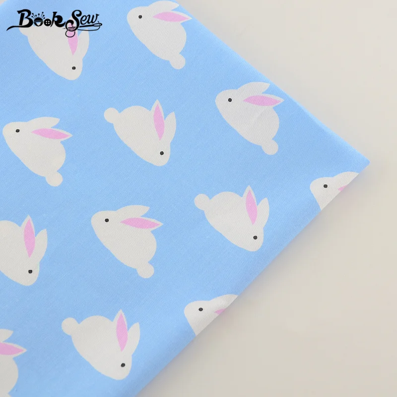

Booksew New 100% Cotton Twill Fabric Rabbit Design Home Textile Material Bed Sheet Quilting Tecido For Baby Patchwork Dolls