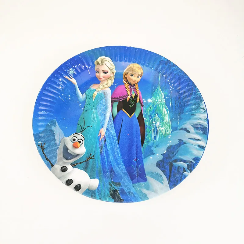 

Disney Frozen Elsa & Anna Theme Disposable Plate Paper Dishes 10pcs/Lot 7inch Baby Shower Girls Birthday Party Decorate Supply