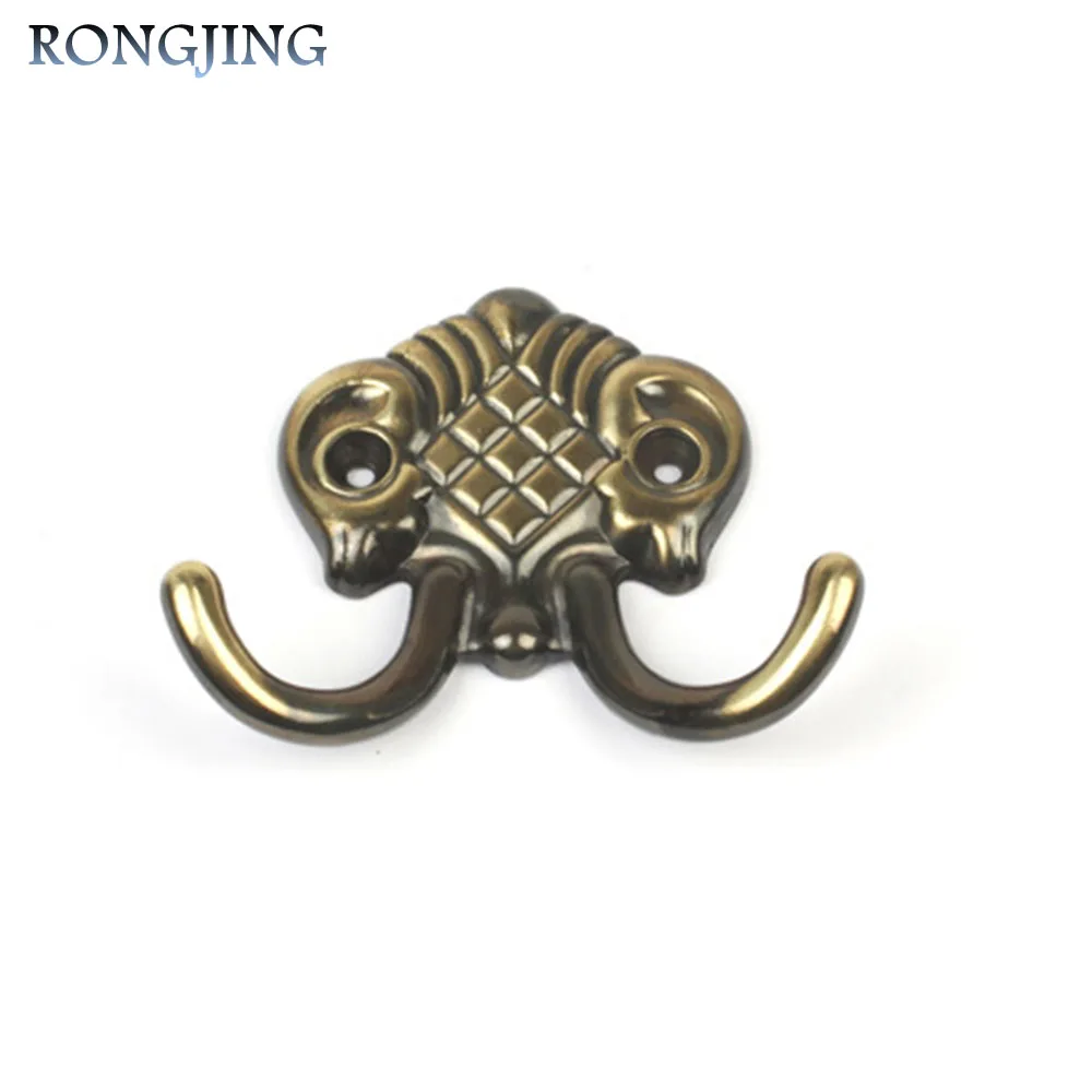 

3x Bronze Cloth Hook For Door Wall Hanger for clothes Coat&Hat Solid Hook Hanger Wooden Door Decorative Wall Hooks