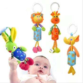 

2018 Hot Baby Crib Stroller Rattle Toy Plush Rabbit Deer Elephant Newborn Baby Hanging Rattle Ring Bell Soft Playpen Bed Pram L1