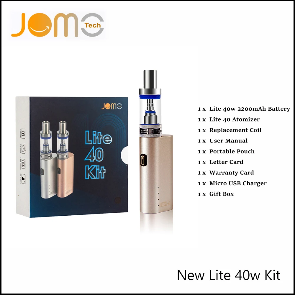JomoTech Patented Electronic Cigarette Lite 40W Vape Mod Subohm Kit 2200mAh Ecig Box Mod 6 Language Manual Lite 40W From Russia