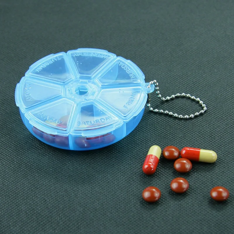 

Weekly Rotating Pill Box Travel Pill Case Splitter Pill Organizer Medicine Box Cutter 7 Day Pill Container Refillable Bottles