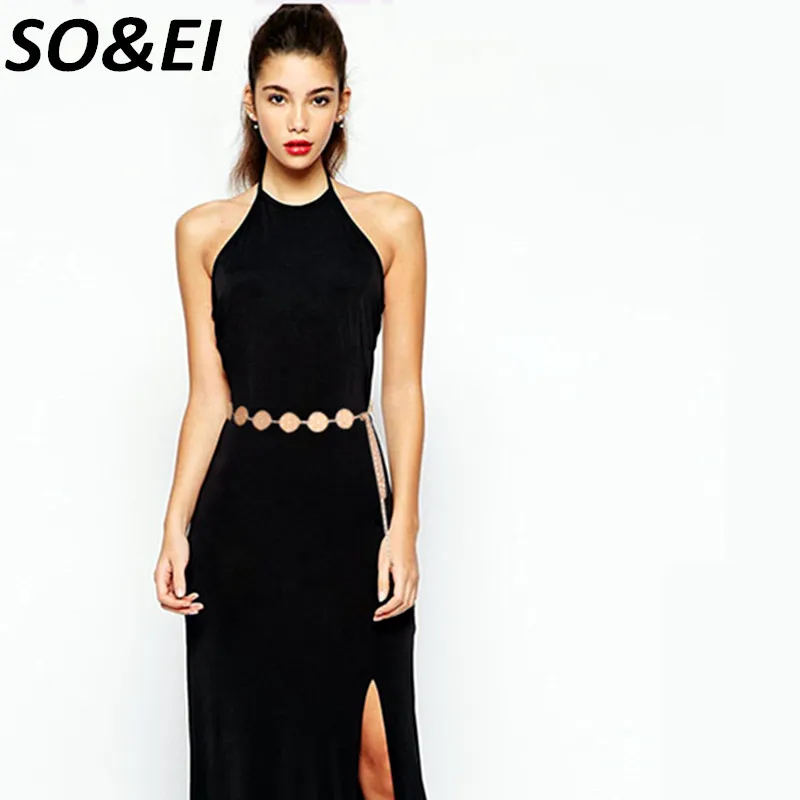 

SOEI Metal Belt Women Patter Hollow Lady's Dress Belts For Women Gold Waist Chain Belt Women Wedding Luxury Waist Belt Women