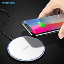 FDGAO Qi Беспроводное зарядное устройство для iPhone X XR XS Max 8 Plus QC3.0 10 Вт Быстрая зарядка для samsung S8 S9 Note 9 8 USB зарядное устройство