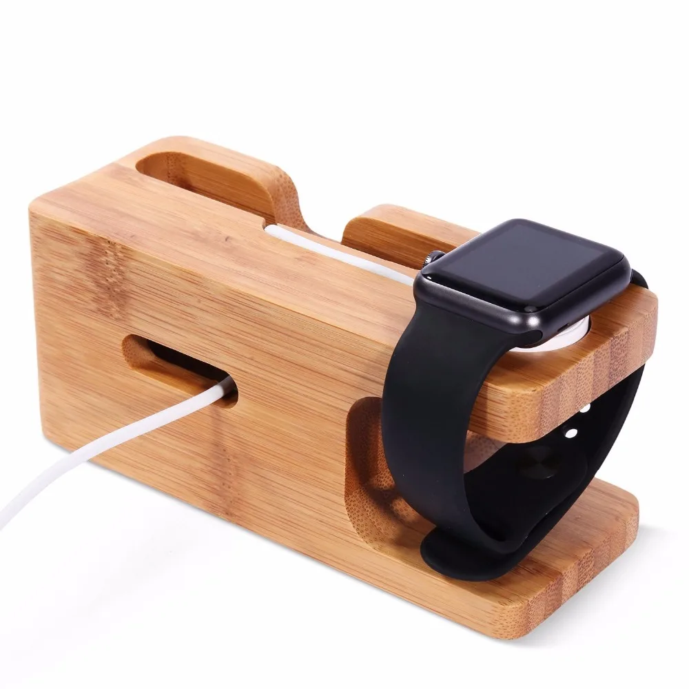 Бамбуковый держатель для SZYSGSD подставка Apple Watch док станция зарядки iPhone 7 Plus 8 X